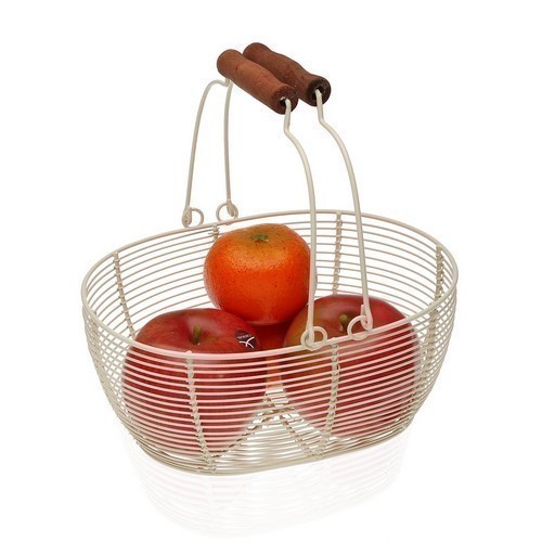 FRUTERO VERSA CESTA BLANCO OVALADO 23.5X18X9.5CMS